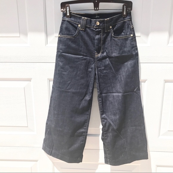 New 7 Seven for all Mankind Culottes Jeans 26 dark gaucho - Picture 4 of 7